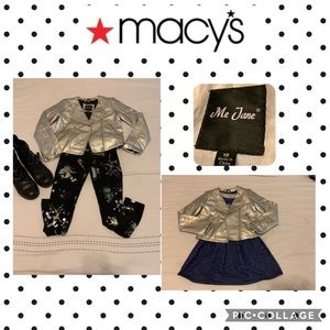 Silver Faux leather Moto Jacket